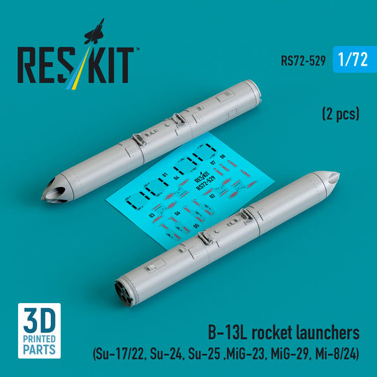 B-13L rocket launchers (2 pcs) (Su-17/22, Su-24, Su-25 ,MiG-27, MiG-29) (3D Printed)