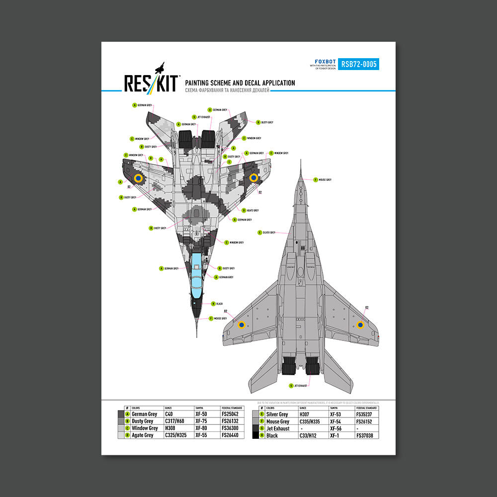 MiG-29UB Fulcrum 9-13 (White 90) Digital (Pixel) Ukrainian Air Forces for Trumpeter kit (Main Decals with Stencils & Masks for painting)
