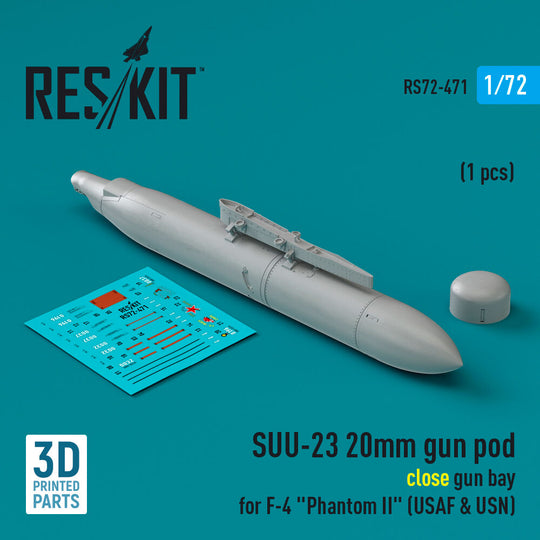 SUU-23 20mm gun pod (close gun bay) for F-4 Phantom II (USAF) (1 pcs) (3D Printed)