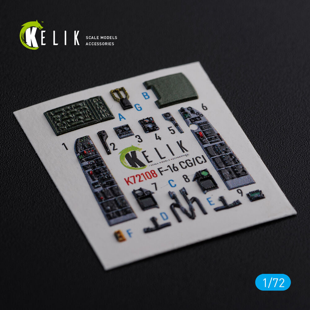 F-16 CG/CJ interior 3D decals for Academy kit