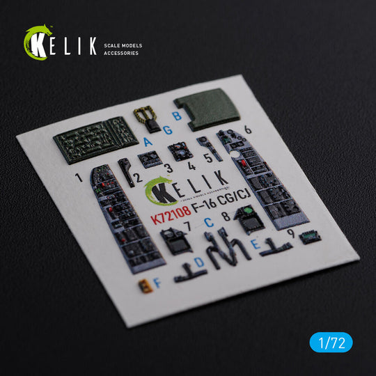 F-16 CG/CJ interior 3D decals for Academy kit