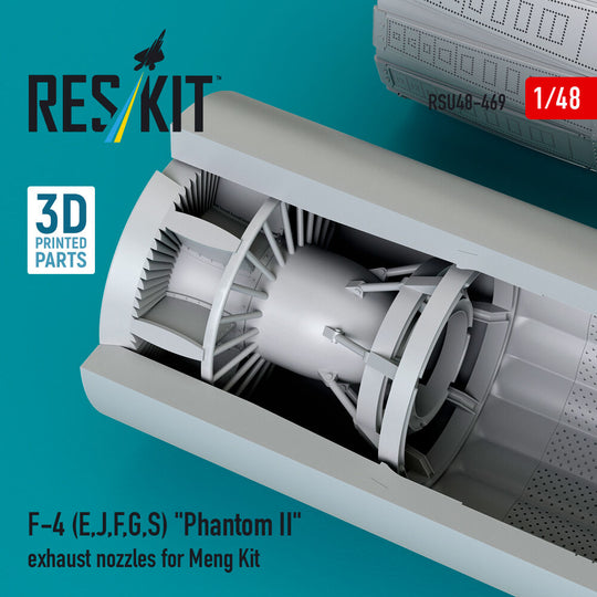 F-4 (E, J, F, G, S) Phantom II exhaust nozzles for Meng kit (3D Printed)