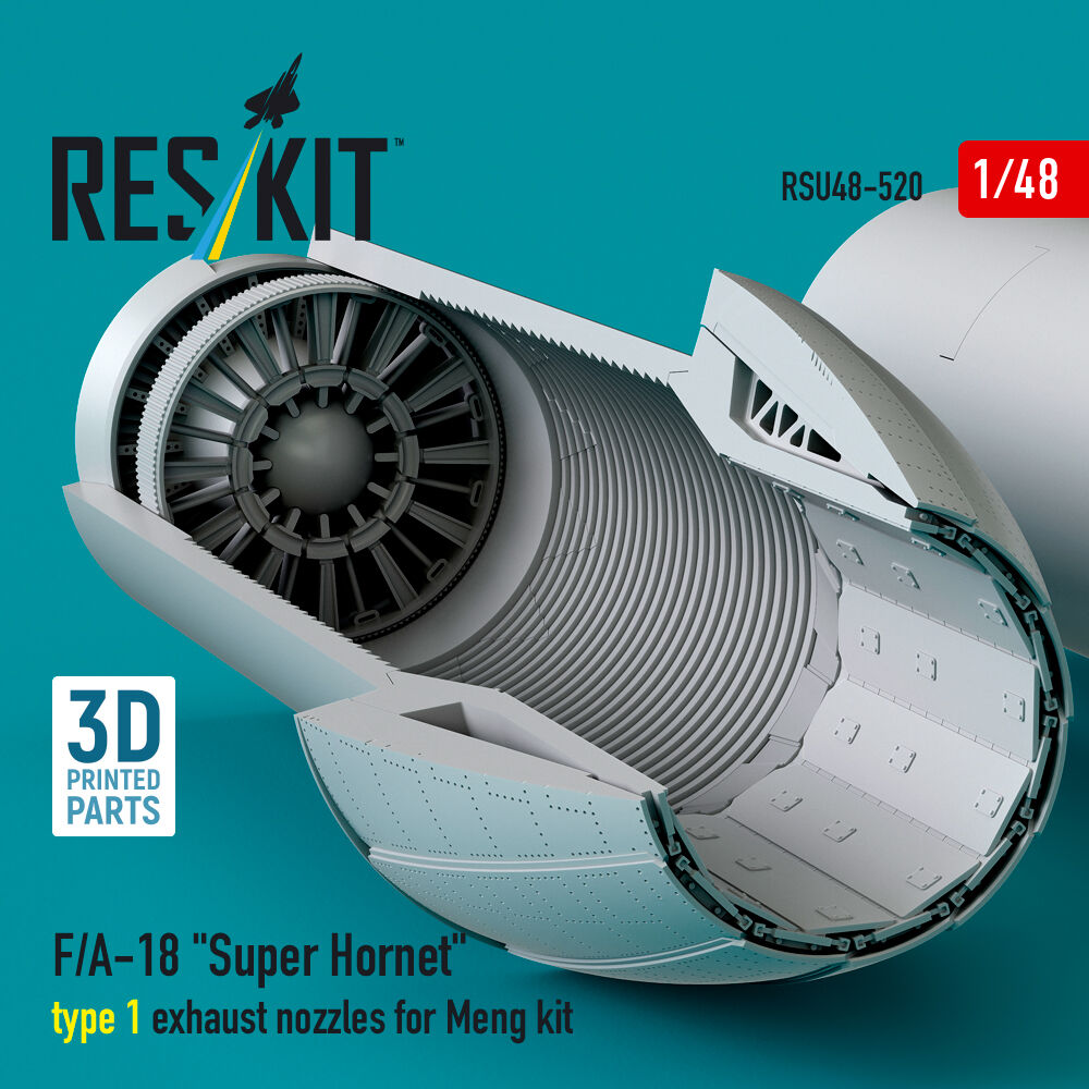 F/A-18 Super Hornet type 1 exhaust nozzles for Meng kit (3D Printed)