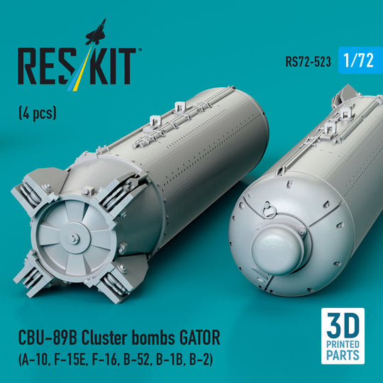 CBU-89B cluster bombs GATOR (4 pcs) (A-10, F-15E, F-16, B-52, B-1B, B-2) (3D Printed)