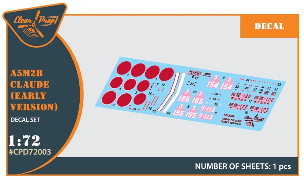 A5M2b Claude (early version) decal set for CP kit CP72006