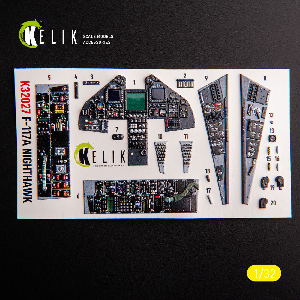 F-117A - Type 1 interior 3D decals for Trumpeter kit