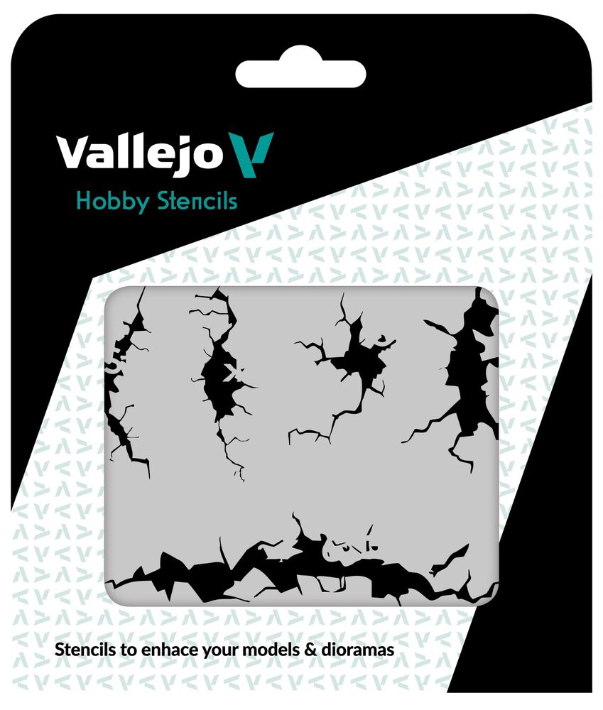 Vallejo Stencils: Cracked Wall 125 x 125 mm