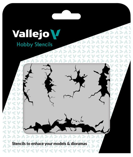 Vallejo Stencils: Cracked Wall 125 x 125 mm