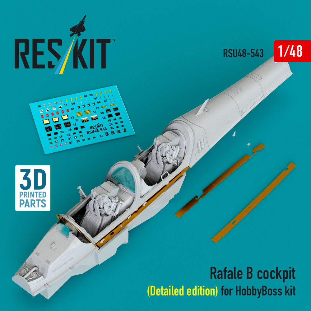 Rafale B cockpit (Detailed edition) for HobbyBoss kit (3D Printed)