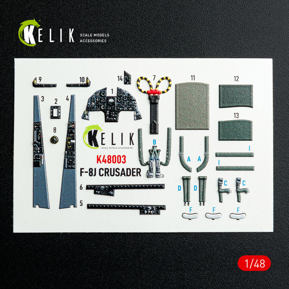 F-8J Crusader - interior 3D decals for Hasegawa kit
