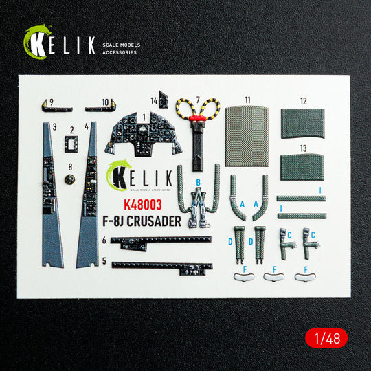 F-8J Crusader - interior 3D decals for Hasegawa kit