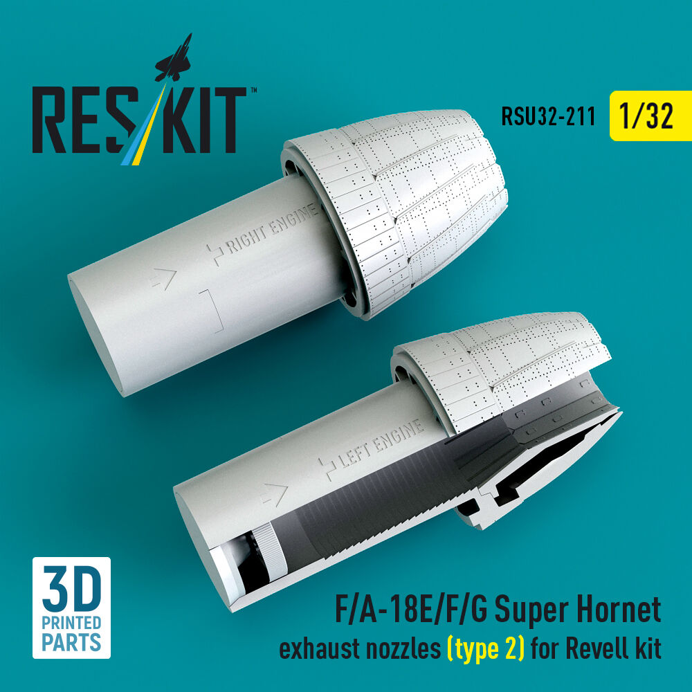 F/A-18E/F/G Super Hornet exhaust nozzles (type 2) for Revell kit (3D Printed)