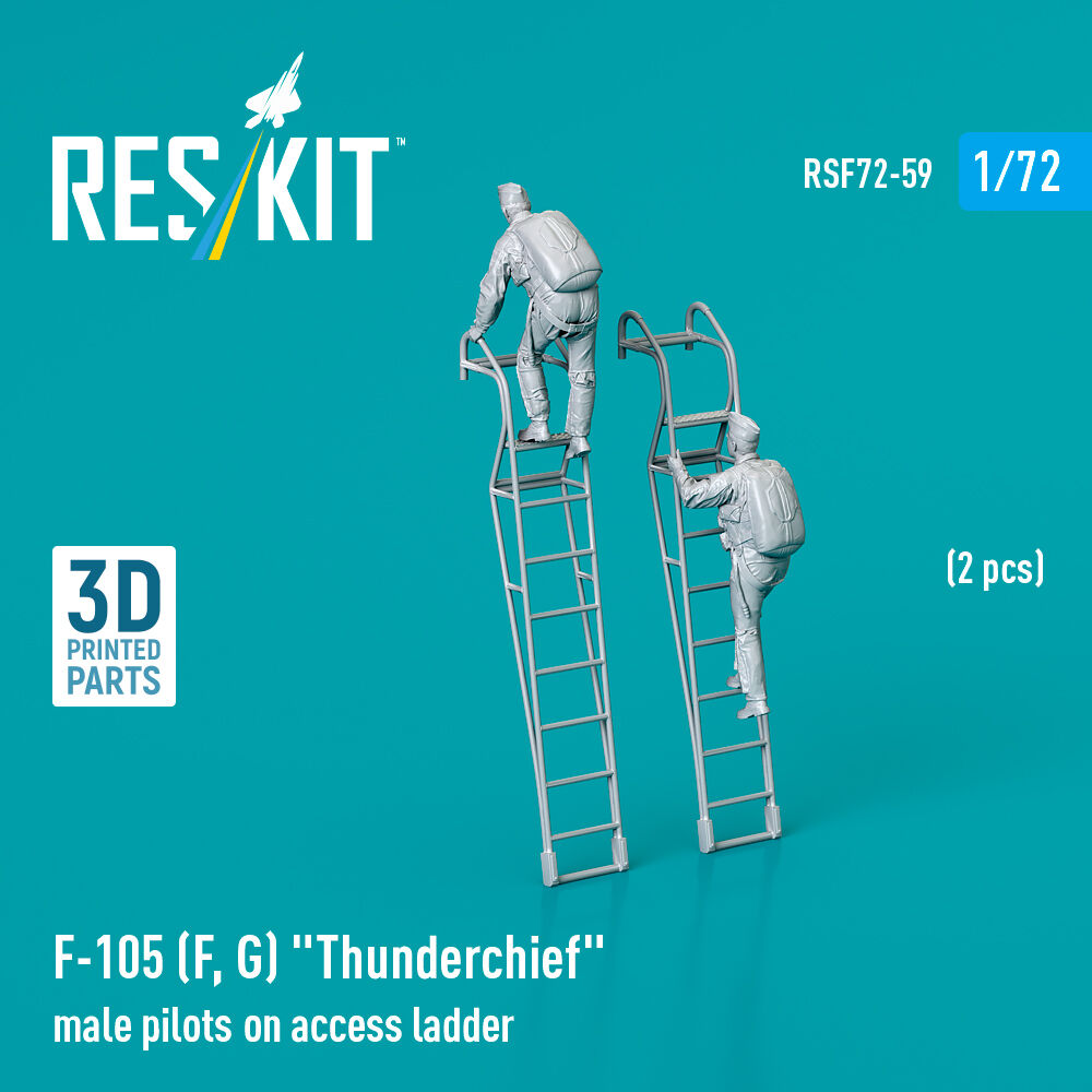F-105 (F, G) Thunderchief male pilots on access ladder (2 pcs) (3D Printed)