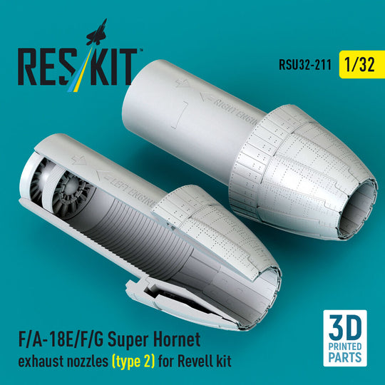 F/A-18E/F/G Super Hornet exhaust nozzles (type 2) for Revell kit (3D Printed)