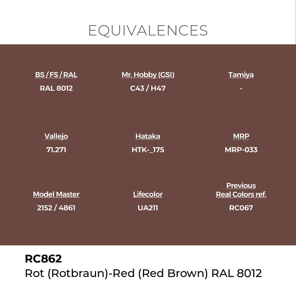 Real Colors: Rot (Rotbraun)-Red Brown RAL 8012 17 ml.