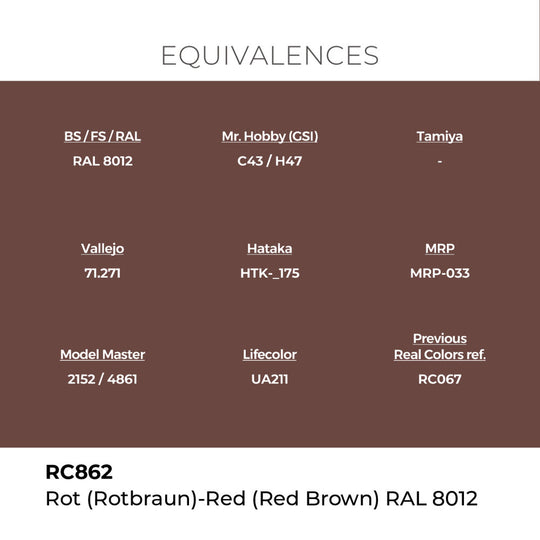 Real Colors: Rot (Rotbraun)-Red Brown RAL 8012 17 ml.