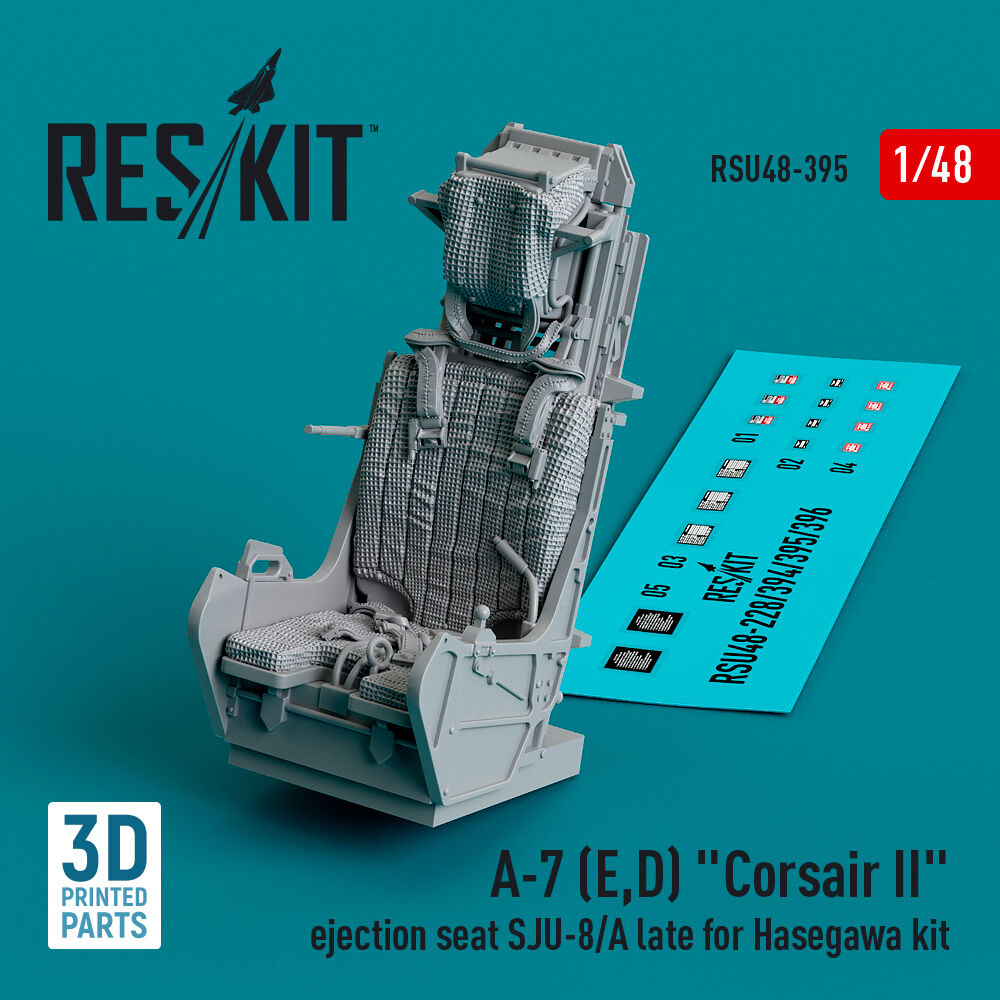 A-7 (E,D) Corsair II ejection seat SJU-8/A late for Hasegawa kit (3D Printed)