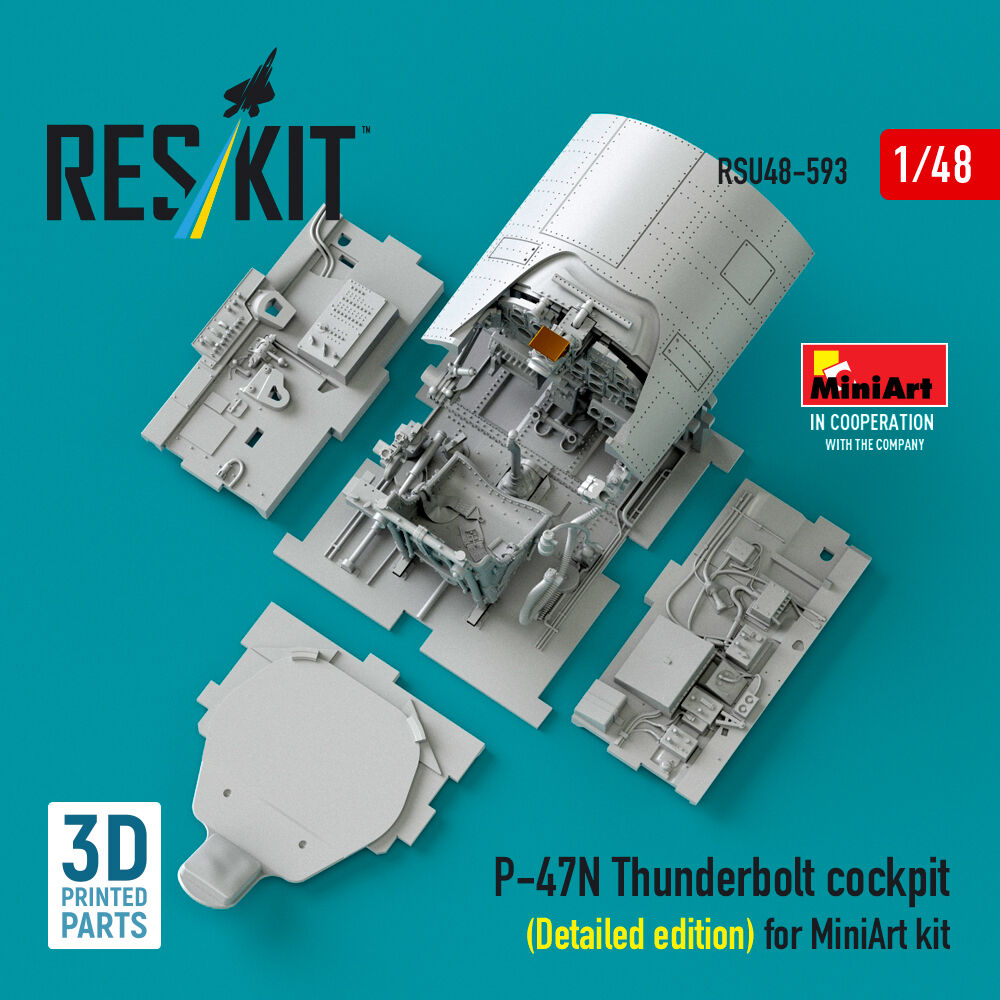 P-47N Thunderbolt cockpit (Detailed edition) for MiniArt kit (3D Printed)