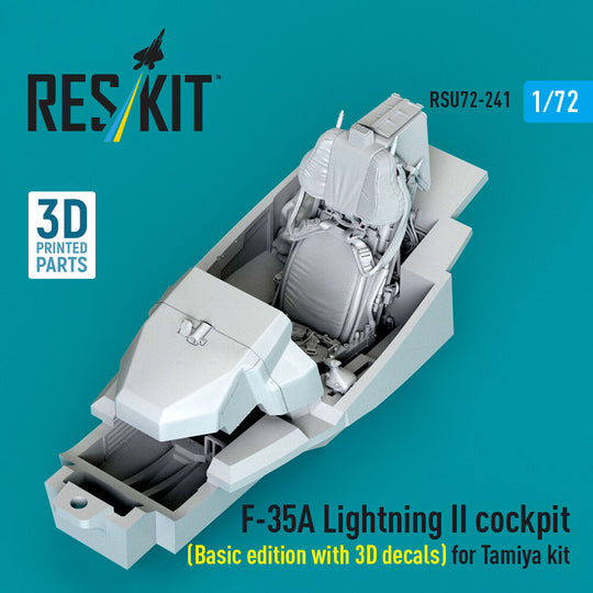 F-35A Lightning II cockpit (Basic edition with 3D decals) for Tamiya kit (3D Printed)
