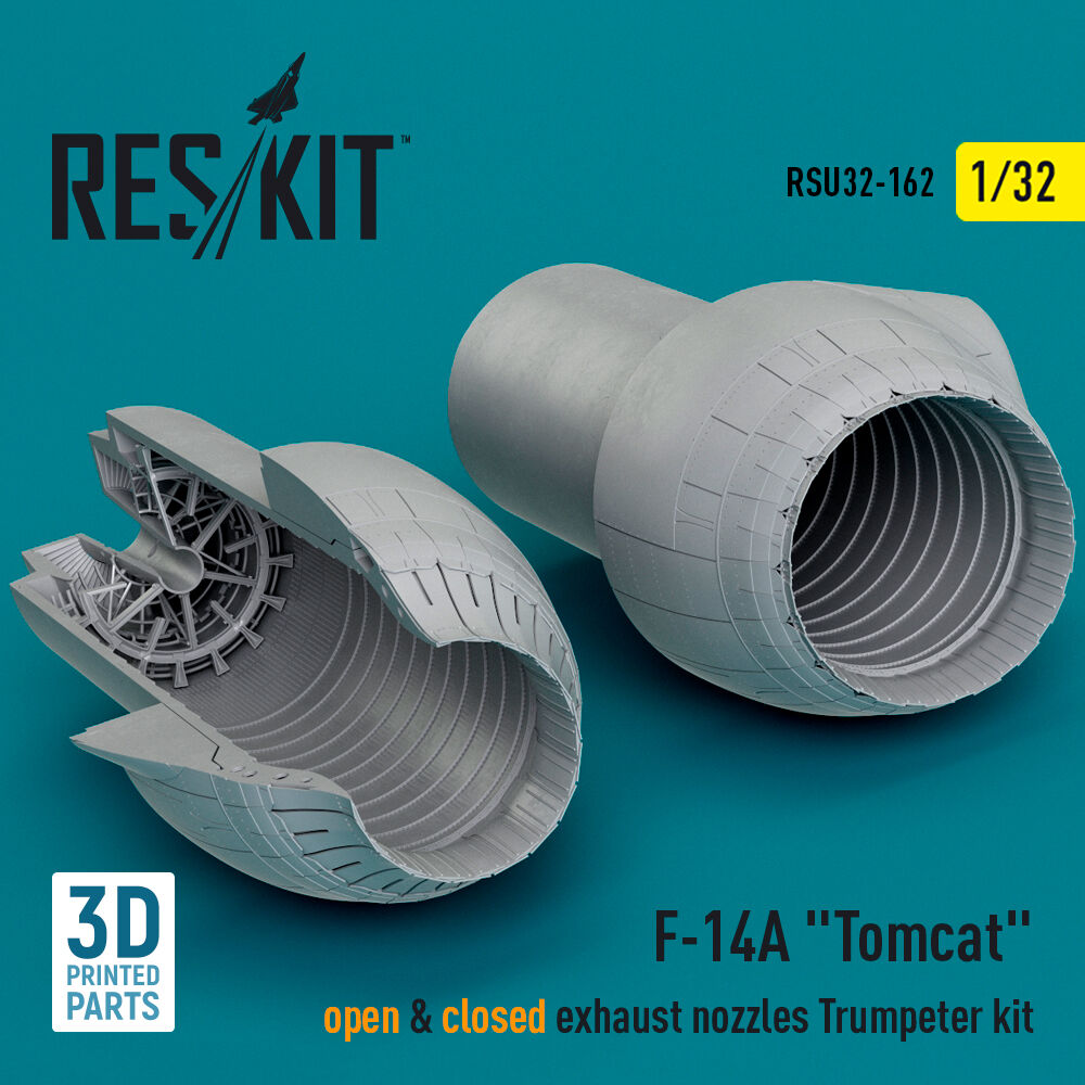 F-14A Tomcat open & closed exhaust nozzles Trumpeter kit (3D Printed)