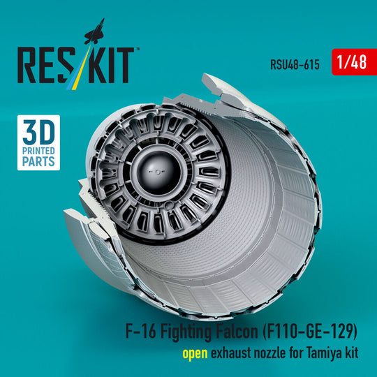 F-16 Fighting Falcon (F110-GE-129) open exhaust nozzle for Tamiya kit (3D Printed)