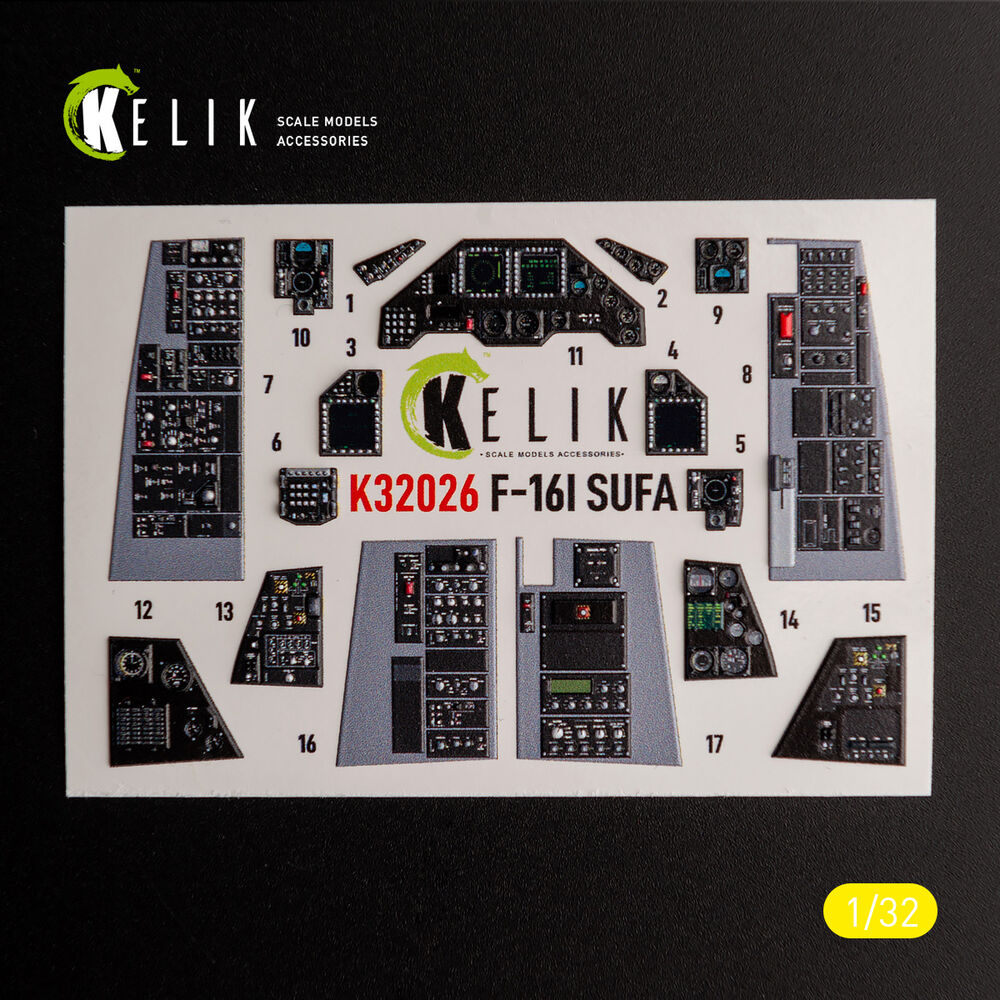 F-16I Sufa - interior 3D decals for Academy kit