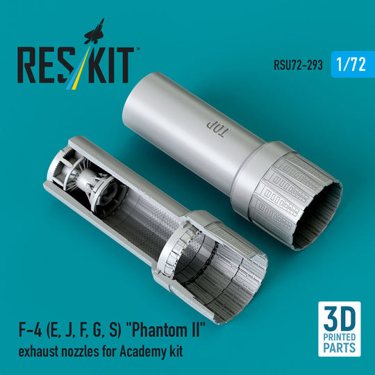 F-4 (E, J, F, G, S) Phantom II exhaust nozzles for Academy kit (3D Printed)