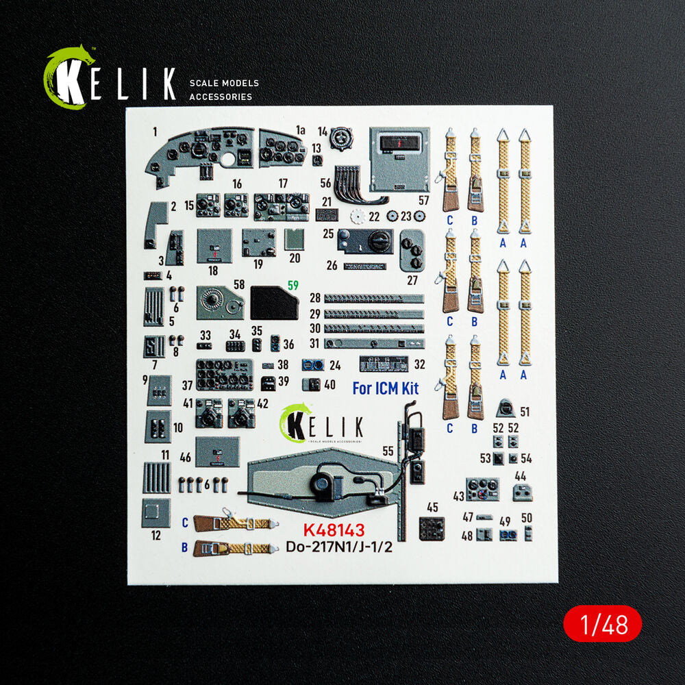 Do-217 N/J - interior 3D decals for ICM kit