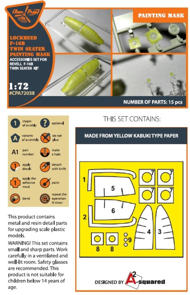 F-16B/D twin seater painting mask for REVELL kit