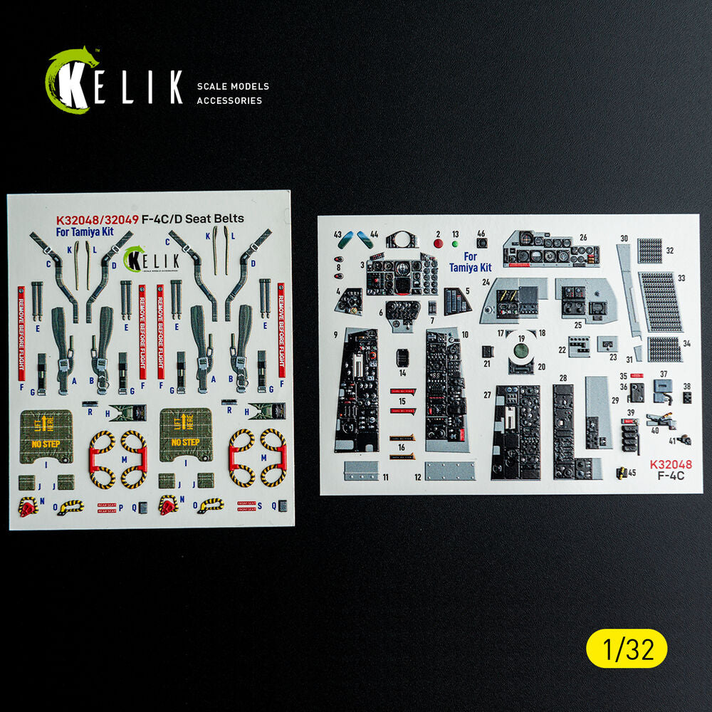 F-4C - interior 3D decals for Tamiya kit