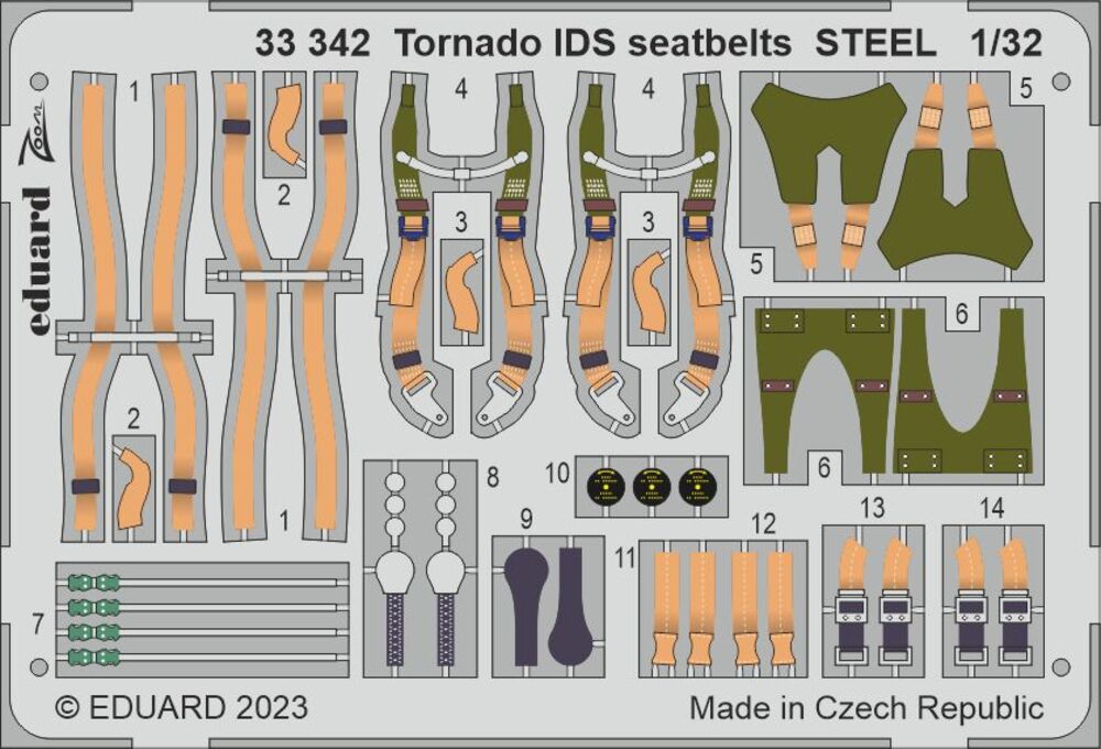 Tornado GR.1 seatbelts STEEL for Italeri