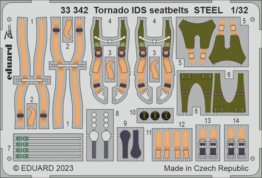 Tornado GR.1 seatbelts STEEL for Italeri