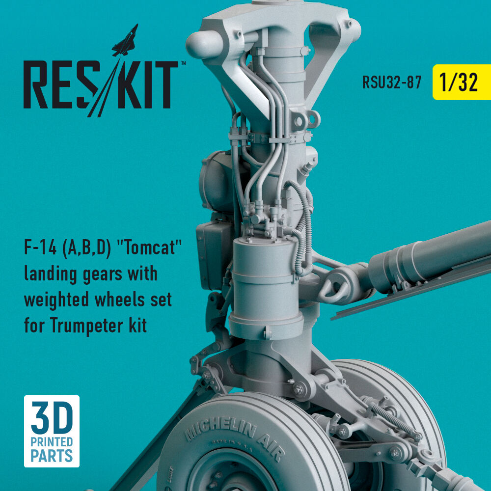 F-14 (A,B,D) Tomcat landing gears with weighted wheels set for Trumpeter kit (3D Printed)