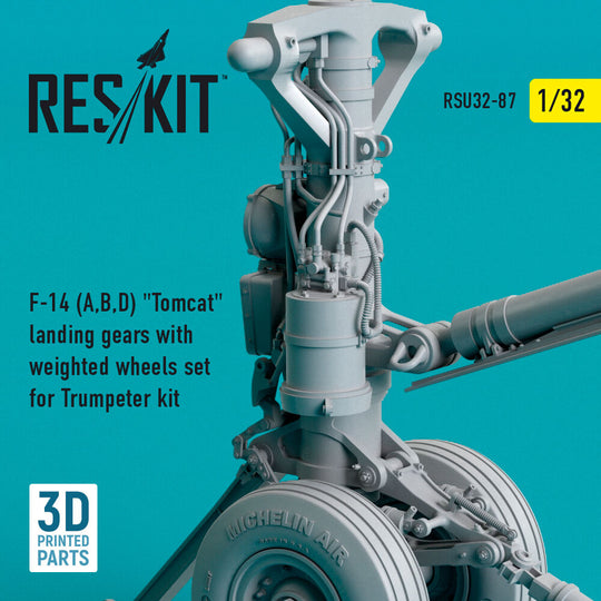 F-14 (A,B,D) Tomcat landing gears with weighted wheels set for Trumpeter kit (3D Printed)