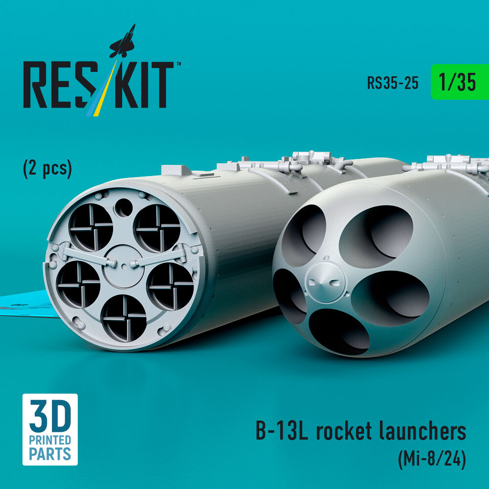 B-13L rocket launchers (2 pcs) (Mi-8/24) (3D printed)