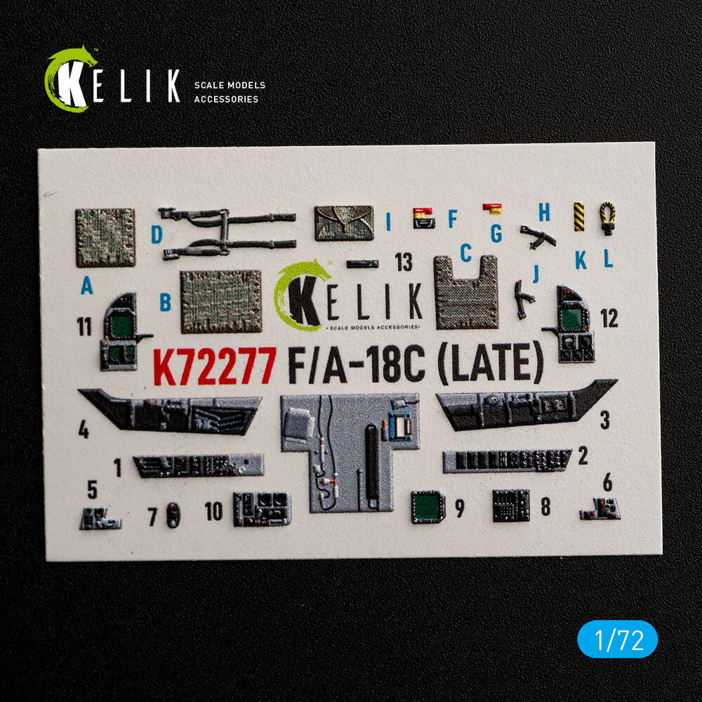 F/A-18C (LATE) -  interior 3D decals for Academy 12411