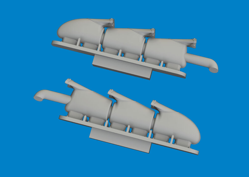 Spitfire Mk.V three-stacks exhaust fishtail PRINT  TAMIYA