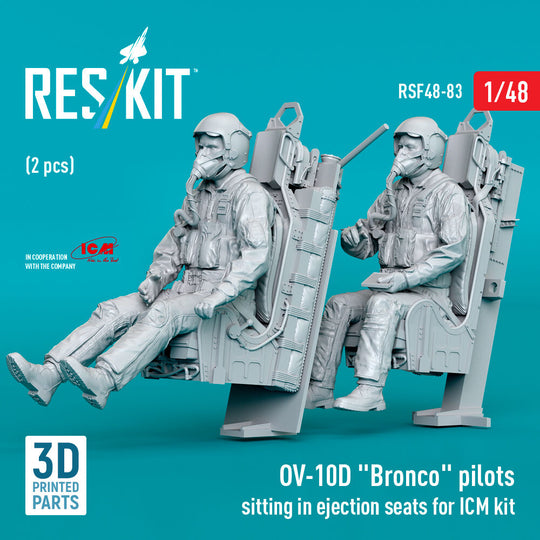 OV-10D Bronco pilots sitting in ejection seats for ICM kit (2 pcs) (3D Printed)