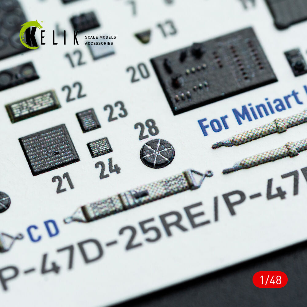 P-47D - 25RE/28RA - interior 3D decals for MiniArt kit