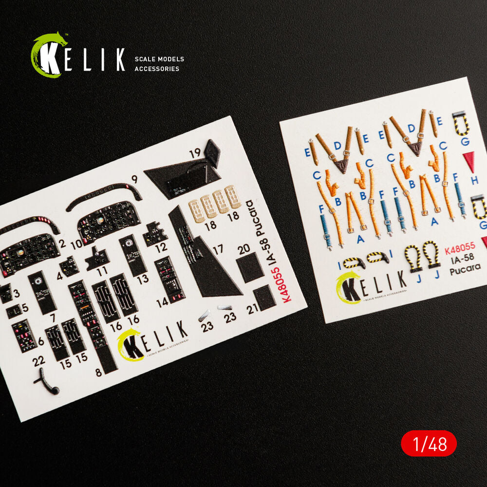 IA-58 Pucara interior 3D decals for Kinetic kit