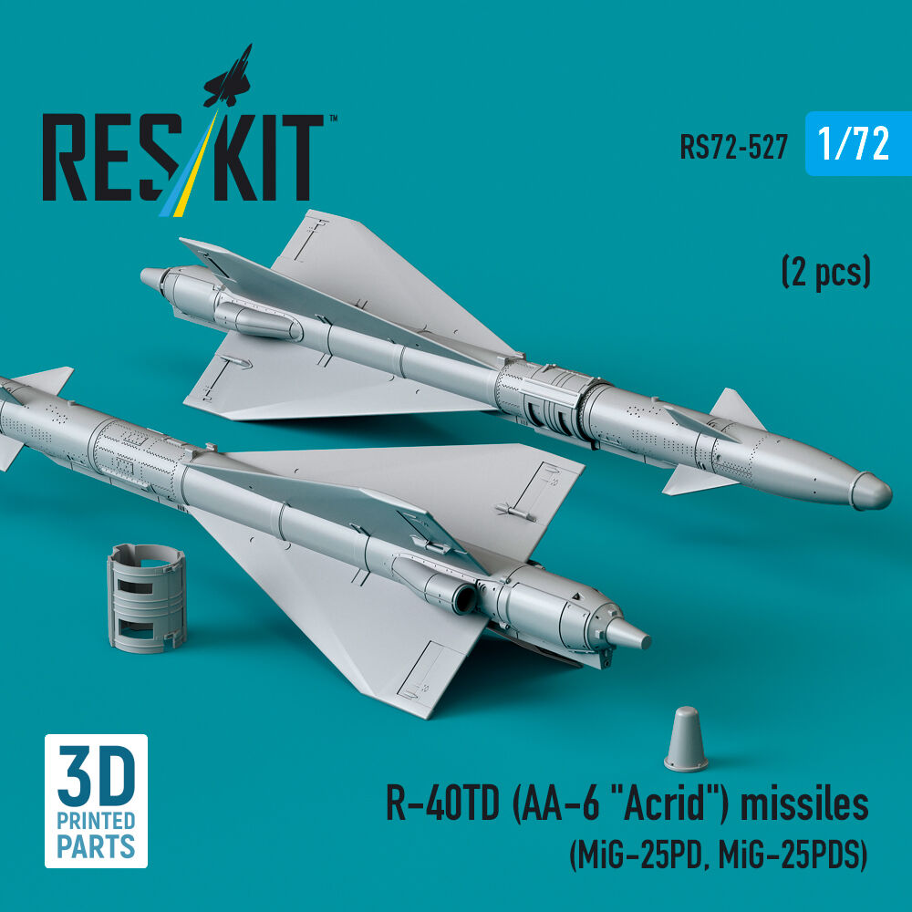 R-40TD (AA-6 Acrid) missiles (2 pcs) (MiG-25PD, MiG-25PDS) (3D Printed)