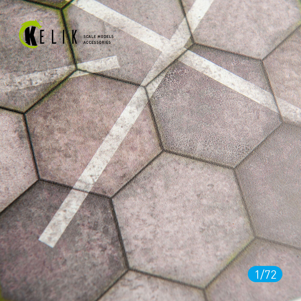 Hexagonnal concrete plates for Aircraft and Helicopters Base - Acrylic 3 mm (280 x 180 mm) (170 g)