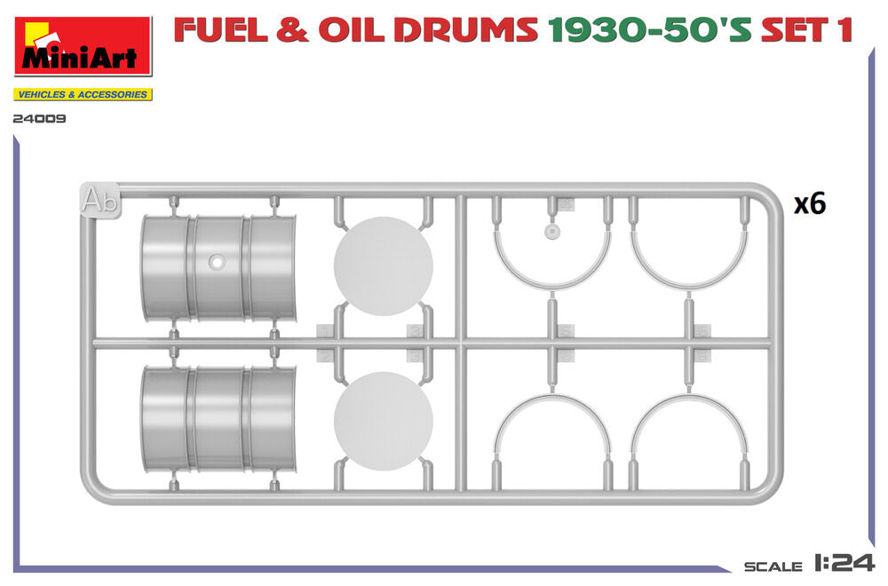 Fuel & Oil Drums 1930-50's Set 1 (German Type)