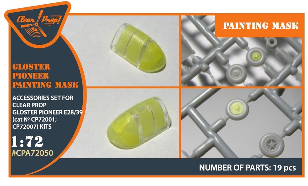 Gloster E28/39 Pioneer painting mask for CP kits CP72001/CP72007