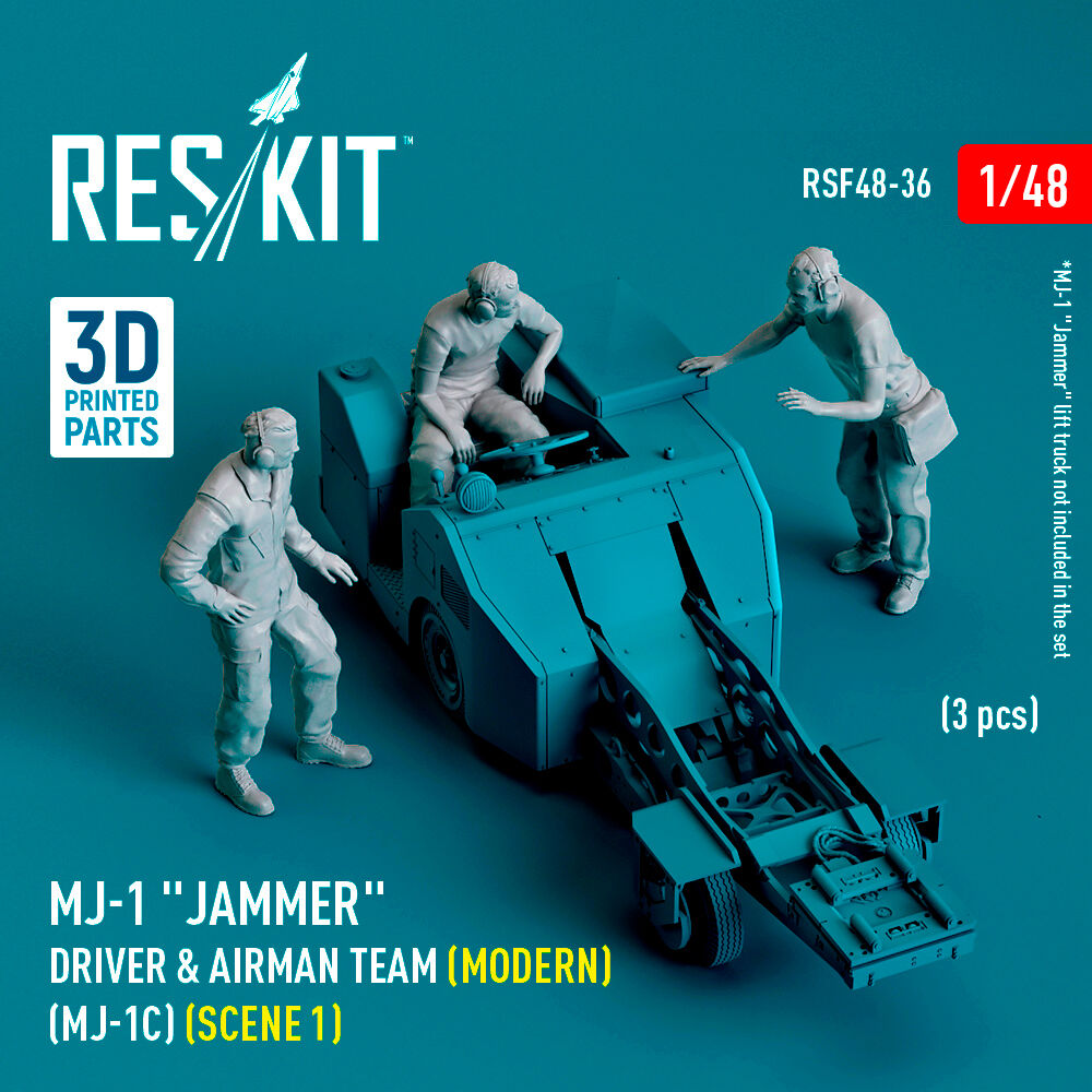 MJ-1 Jammer Driver & airman team (Modern) (MJ-1C) (scene 1) (3 pcs) (3D Printed)