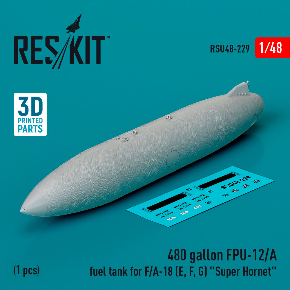 480 gallon FPU-12/A fuel tank for F/A-18 (E, F, G) Super Hornet (1 pcs) (3D Printed)