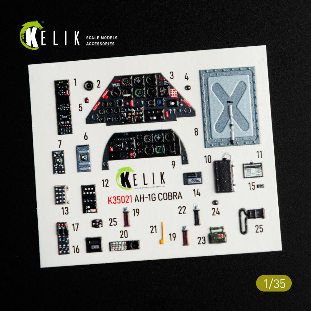 AH-1G Cobra interior 3D decals for ICM kit