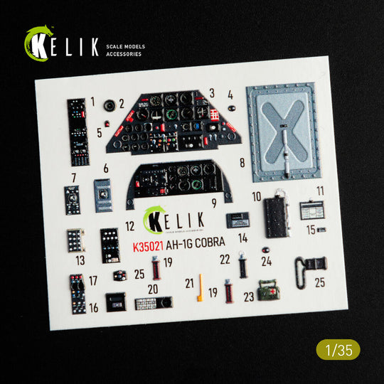 AH-1G Cobra interior 3D decals for ICM kit