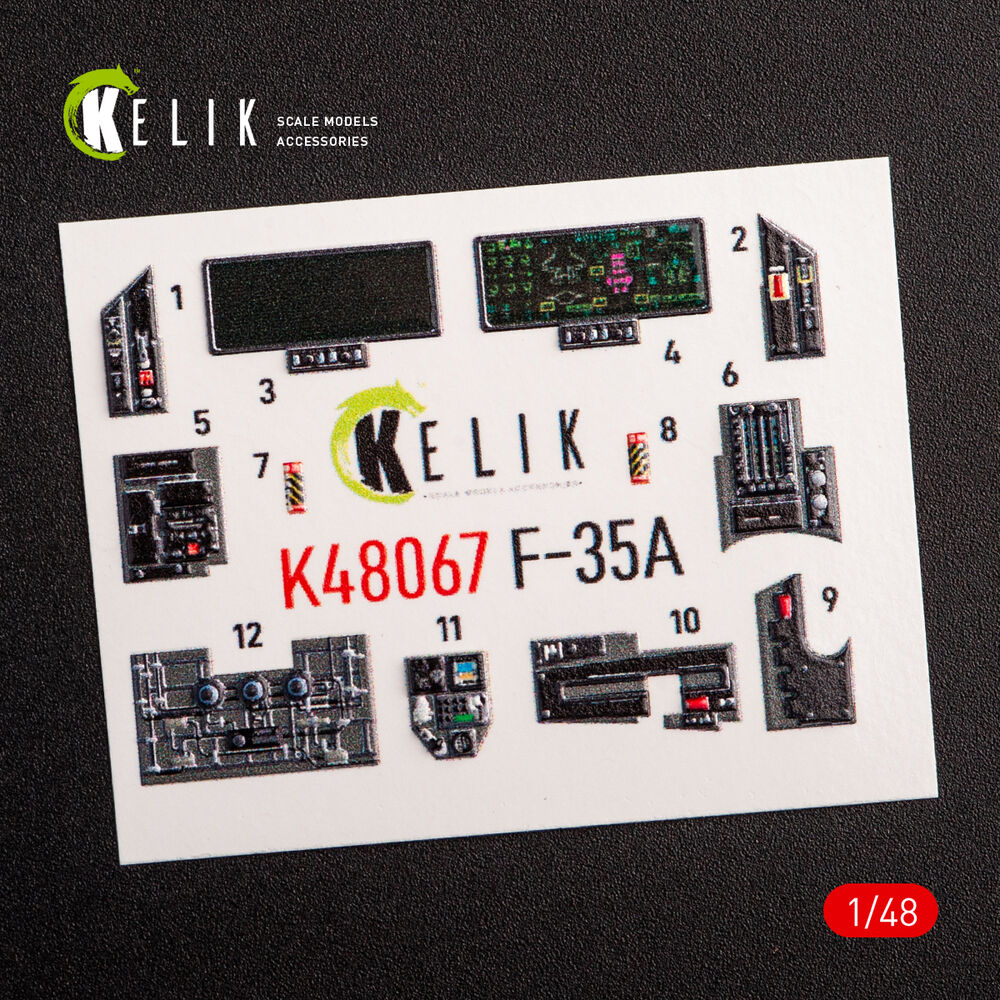 F-35A interior 3D decals for Tamiya kit