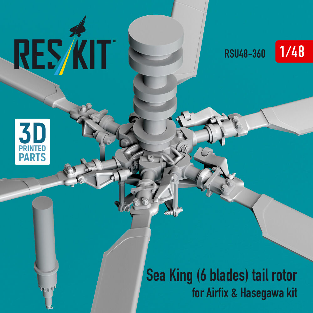 Sea King (6 blades) tail rotor for Airfix & Hasegawa kit (3D printed)